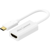 AlzaPower USB-C (M) - HDMI 2.0 4K 60Hz (F) 0.1 m, fehér
