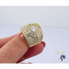  Amanda antiallergén dizájn gyűrű fehér cirkónia kövekkel -14K gyűrű