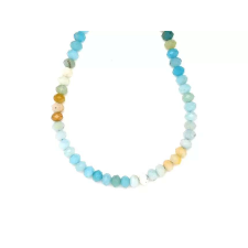  Amazonit fazettált lencse 6x4mm medál