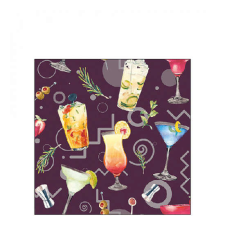AMB.12517226 Cocktail Party Aubergine papírszalvéta 25x25cm,20db-os papírárú, csomagoló és tárolóeszköz