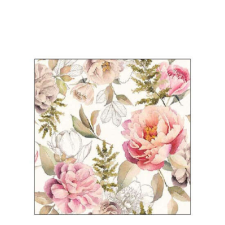 AMB.12518131 Peonies composition cream papírszalvéta 25x25cm, 20db-os papírárú, csomagoló és tárolóeszköz
