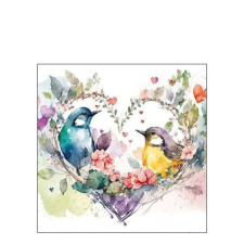 AMB.12518435 Loving birds papírszalvéta 25x25cm, 20db-os papírárú, csomagoló és tárolóeszköz