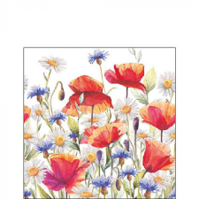  AMB.12518640 Poppies and cornflower papírszalvéta 25x25cm, 20db-os papírárú, csomagoló és tárolóeszköz