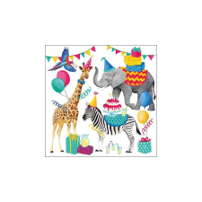AMB.13314311 Animal Birthday White papírszalvéta 33x33cm,20db-os papírárú, csomagoló és tárolóeszköz