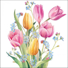 AMB.13317030 Tulips Bouquet papírszalvéta 33x33cm, 20db-os asztalterítő és szalvéta