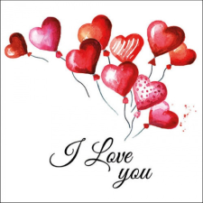 AMB.13317070 Love Balloons papírszalvéta 33x33cm, 20db-os asztalterítő és szalvéta