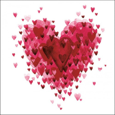  AMB.13317080 Heart of Hearts Red papírszalvéta 33x33cm, 20db-os asztalterítő és szalvéta
