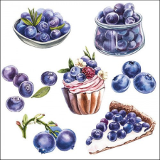 AMB.13317300 Blueberries papírszalvéta 33x33cm, 20db-os higiéniai papíráru