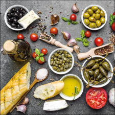 AMB.13317630 Mediterranean Food papírszalvéta 33x33cm, 20db-os asztalterítő és szalvéta