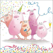  AMB.13318275 Festive pigs papírszalvéta 33x33cm, 20db-os papírárú, csomagoló és tárolóeszköz