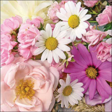 AMB.13318290 Summer flower mix papírszalvéta 33x33cm, 20db-os papírárú, csomagoló és tárolóeszköz