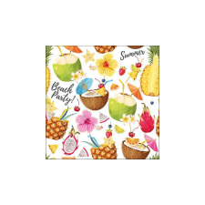 AMB.13318355 Beach Party white papírszalvéta 33x33cm, 20db-os papírárú, csomagoló és tárolóeszköz