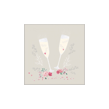 AMB.13318476 Champagne glasses grey papírszalvéta 33x33cm, 20db-os papírárú, csomagoló és tárolóeszköz