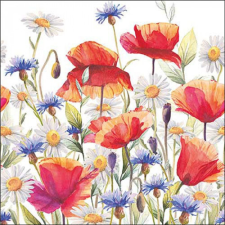  AMB.13318640 Poppies and cornflowers papírszalvéta 33x33cm, 20db-os papírárú, csomagoló és tárolóeszköz