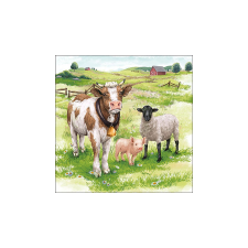  AMB.13319380 Farm animals papírszalvéta 33x33cm, 20db-os konyhai eszköz