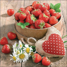  AMB.13319650 Tasty strawberries papírszalvéta 33x33cm, 20db-os konyhai eszköz