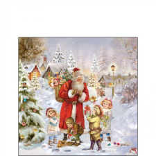  AMB.32517970 Santa bringing presents papírszalvéta 25x25cm, 20db-os konyhai eszköz