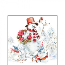 AMB.32520095 Sporty snowmen papírszalvéta 25x25cm, 20db-os papírárú, csomagoló és tárolóeszköz