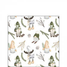  AMB.32520190 Forest gnomes white papírszalvéta 25x25cm, 20db-os papírárú, csomagoló és tárolóeszköz