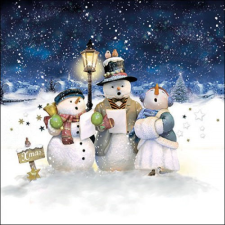 AMB.33318035 Singing snowmen papírszalvéta 33x33cm, 20db-os papírárú, csomagoló és tárolóeszköz