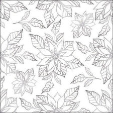  AMB.33318950 Poinsettia outline silver papírszalvéta 33x33cm, 20db-os papírárú, csomagoló és tárolóeszköz