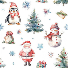 AMB.33318960 Christmas trio white papírszalvéta 33x33cm, 20db-os papírárú, csomagoló és tárolóeszköz