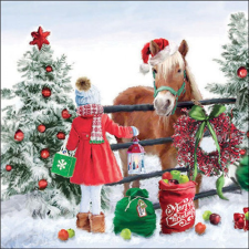  AMB.33319035 Horse girl papírszalvéta 33x33cm, 20db-os papírárú, csomagoló és tárolóeszköz