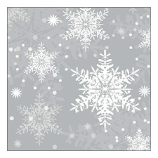  AMB.33319122 Snowflakes silver papírszalvéta 33x33cm, 20db-os papírárú, csomagoló és tárolóeszköz