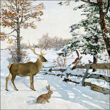  AMB.33319140 Winter evening talk papírszalvéta 33x33cm, 20db-os papírárú, csomagoló és tárolóeszköz