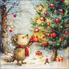  AMB.33320105 Present for hedgehog papírszalvéta 33x33cm, 20db-os papírárú, csomagoló és tárolóeszköz