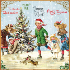  AMB.33320120 X-Mas on ice blue papírszalvéta 33x33cm, 20db-os papírárú, csomagoló és tárolóeszköz