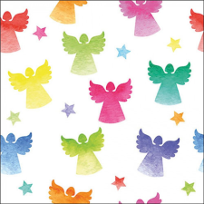  AMB.33320210 Angel silhouettes colourful papírszalvéta 33x33cm, 20db-os papírárú, csomagoló és tárolóeszköz