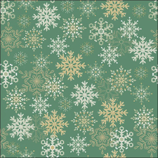  AMB.33320229 Snowflakes all over green papírszalvéta 33x33cm, 20db-os papírárú, csomagoló és tárolóeszköz