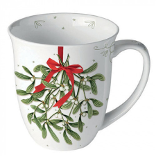  AMB.38418860 Mistletoe with bow white porcelánbögre 0,4l bögrék, csészék