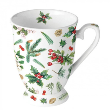  AMB.38716495 Winter greenery white porcelánbögre 0,25l bögrék, csészék