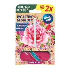 AMBI PUR aktív WC illatosító gél blokk Rose & Lily 2x45g tisztító- és takarítószer, higiénia