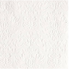 AMBIENTE 12504925 Elegance White papírszalvéta, kisebb, 25x25cm,15db-os asztalterítő és szalvéta