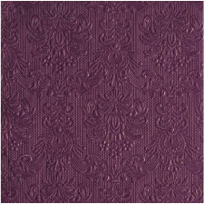 AMBIENTE 14005505 Elegance aubergine papírszalvéta nagy, 40x40cm,15db-os asztalterítő és szalvéta