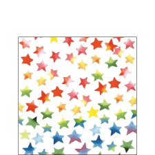 AMBIENTE AMB.12509875 Colourful Stars mix papírszalvéta 25x25cm, 20db-os asztalterítő és szalvéta