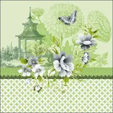 AMBIENTE AMB.13313246 Pagode Green papírszalvéta 33x33cm, 20db-os asztalterítő és szalvéta