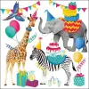 AMBIENTE AMB.13314311 Animal Birthday White papírszalvéta 33x33cm,20db-os