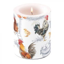 AMBIENTE Átvilágítós gyertya - 12x10cm - Chicken Farm gyertya