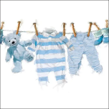 AMBIENTE Baby Boy Clothes papírszalvéta 33x33cm,20db-os konyhai eszköz