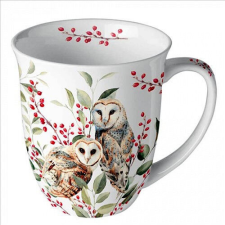 Ambiente Barn owl couple white porcelánbögre 0,4l bögrék, csészék