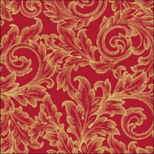 AMBIENTE Baroque Gold/Red papírszalvéta 33x33cm, 20db-os konyhai eszköz
