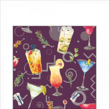 AMBIENTE Cocktail Party Aubergine papírszalvéta 25x25cm, 20db-os papírárú, csomagoló és tárolóeszköz