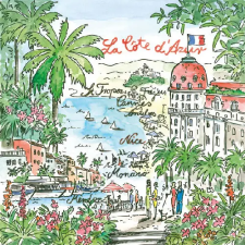 AMBIENTE Cote d' Azur papírszalvéta 33x33cm,20db-os konyhai eszköz