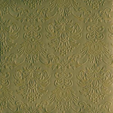 AMBIENTE Elegance Olive Green dombornyomott papírszalvéta 40x40cm,15db-os konyhai eszköz