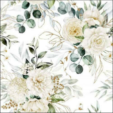 Ambiente Eucalyptus and roses papírszalvéta 33x33cm, 20db-os papírárú, csomagoló és tárolóeszköz