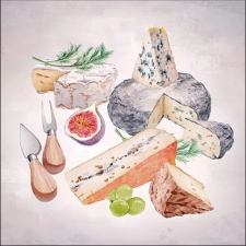 AMBIENTE Fromages papírszalvéta 33x33cm,20db-os konyhai eszköz